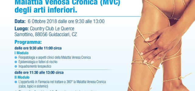 Malattia Venosa Cronica degli arti inferiori, prevenzione e cura in farmacia