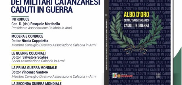 "Calabria Armi" sabato al Parco della Biodiversità presenta Albo d'Oro dei caduti catanzaresi in guerra