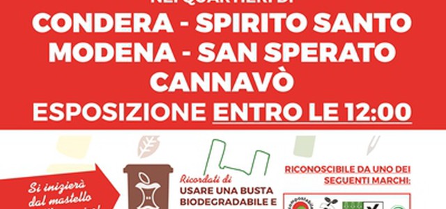Via a raccolta differenziata nei quartieri Modena, San Sperato, Condera, Spirito Santo e Cannavò