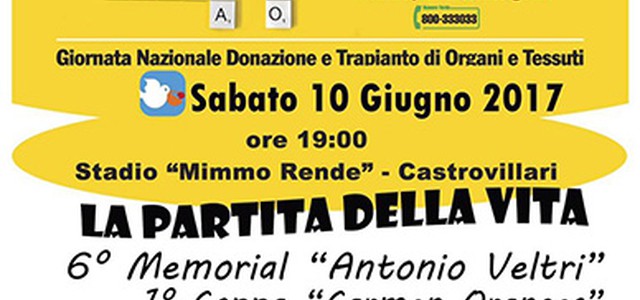 VI Torneo di calcio Antonio Veltri: donare gli organi non è solo altruismo