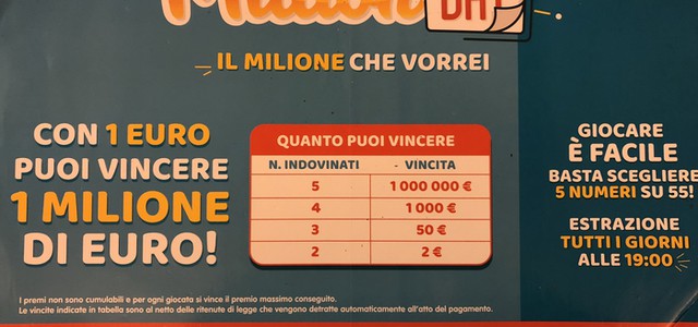 Vinto un milione a Rocca Imperiale a Million day