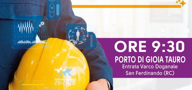 Primo maggio: manifestazione di Cgil, Cisl e Uil al porto di Gioia Tauro