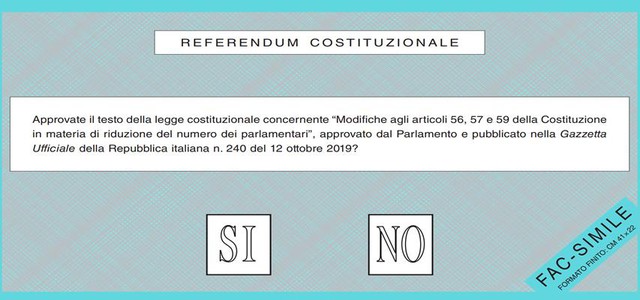 Referendum del 20 e 21 settembre, ecco la scheda