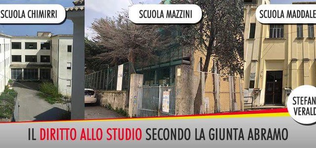 Veraldi: "La scuola non è fondamentale nella repubblica di Catanzaro"