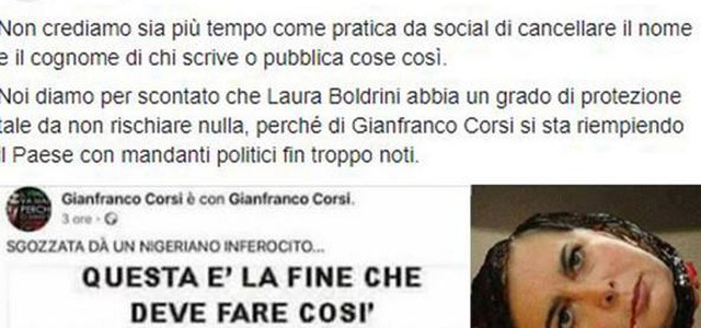 Boldrini sgozzata su post Facebook, perquisita casa di un 58enne calabrese