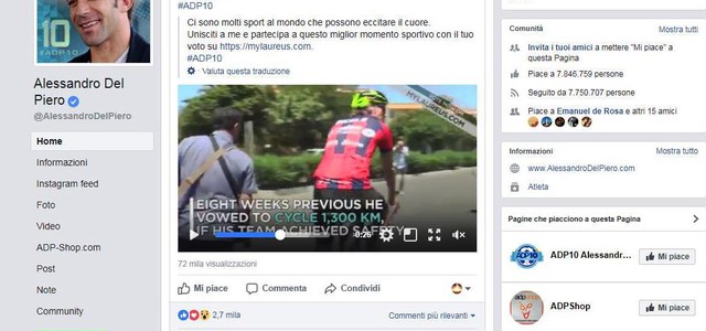 Best Sporting Moment 2017, Alex Del Piero sceglie il Crotone