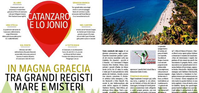 ABRAMO E LOBELLO: “SUL CORRIERE DELLA SERA TRE PAGINE DEDICATE A CATANZARO CON IL MAGNA GRAECIA FILM FESTIVAL E LE BELLEZZE DELLA COSTA IONICA”