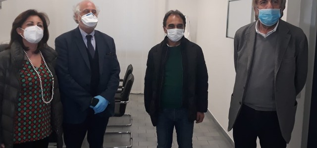 CENTRO COVID A VILLA BIANCA , SOPRALLUOGO DI ABRAMO, ZUCCATELLI E DE SARRO.