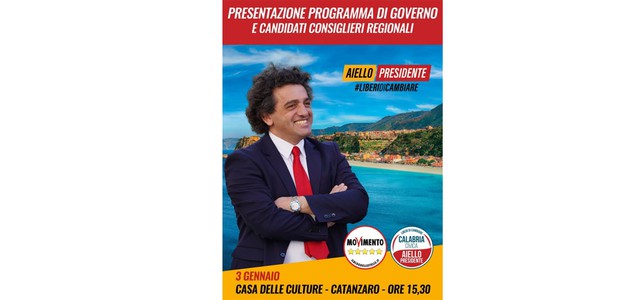 Regionali, oggi Aiello (M5S) a Catanzaro per presentare il programma elettorale