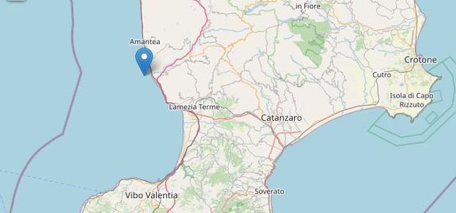 Terremoto, scossa sulla costa tirrenica calabrese