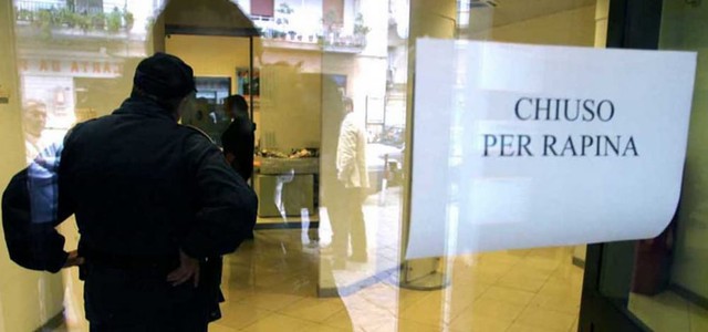 Banche, in Calabria rapine quasi azzerate