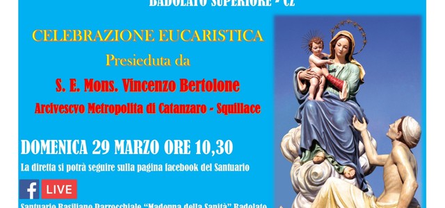 Messa anti-Covid-19 dell’Arcivescovo Bertolone domani in diretta Facebook