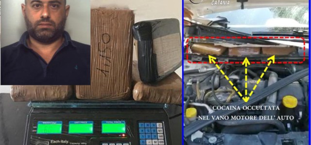Trasportava 6 chili di cocaina, arrestato corriere calabrese della droga a Catania