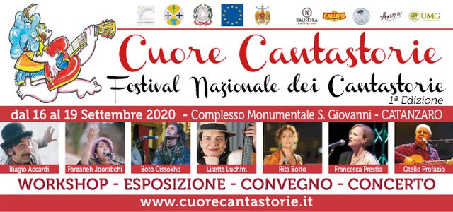 DAL 16 AL 19 SETTEMBRE A CATANZARO LA PRIMA EDIZIONE DI “CUORE CANTASTORIE”, IL FESTIVAL NAZIONALE  DIRETTO DA FRANCESCA PRESTIA