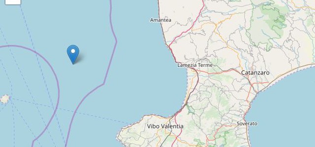 Terremoto, scossa sulla costa tirrenica calabrese