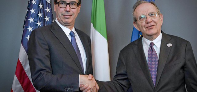 Padoan rassicura Mnuchin sullo stato di salute delle banche italiane
