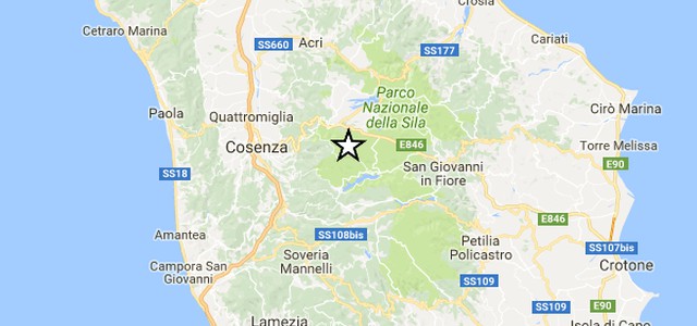 Terremoto nel cosentino, scossa di magnitudo 3.1