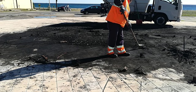 Chiosco incendiato a Giovino, bonificata area