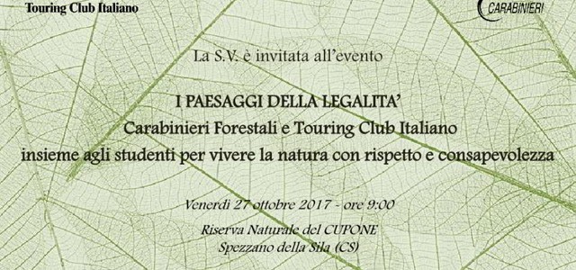 ‘I Paesaggi della Legalità’: Carabinieri Forestali e Touring Club Italiano insieme agli studenti 