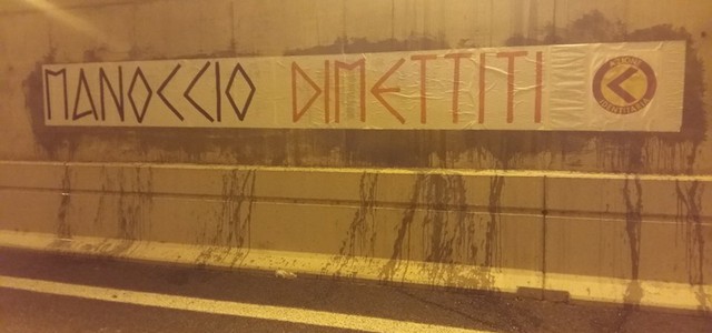 Striscione di Azione Identitaria nei pressi della Cittadella