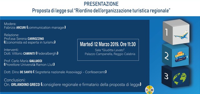 Domani presentata proposta di legge su riordino organizzazione turistica