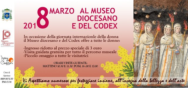 A tutte le donne l’ingresso ridotto al Museo Diocesano e del Codex