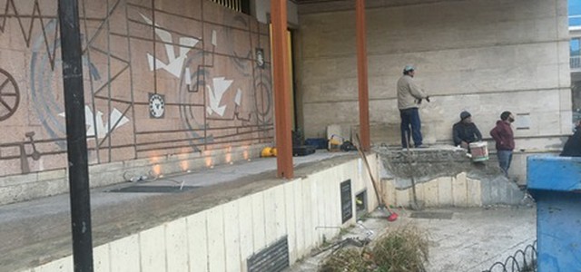 Avviati lavori per riqualificare e valorizzare il mural di Mimmo Rotella