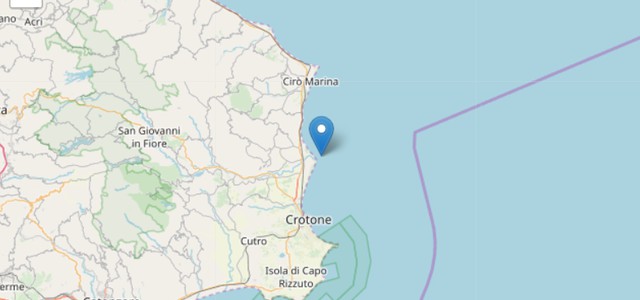 Scossa di terremoto al largo di Crotone