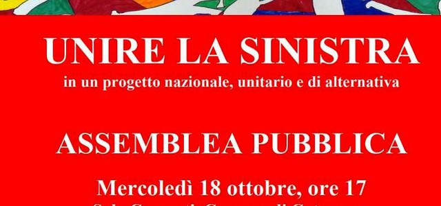 Unire la Sinistra, assemblea pubblica a Palazzo De Nobili