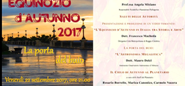 22 settembre al Planetario "Equinozio d'Autunno: la porta del buio"