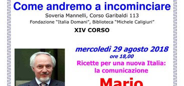 Mario Morcellini conclude il 29 agosto l’Università d’Estate di Soveria Mannelli