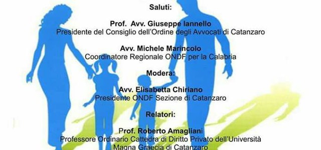 Primo evento formativo della Sezione Catanzaro dell’Osservatorio Nazionale sul Diritto di Famiglia