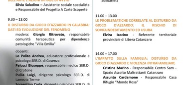 “A carte scoperte: cause del disturbo del gioco d’azzardo e terapie”, due giorni di seminari al MUSMI di Catanzaro
