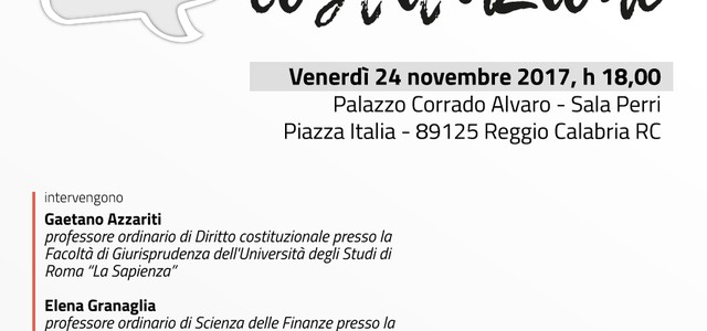 “Dialoghi sulla Costituzione”: a Reggio Calabria il confronto sul tema dell’Eguaglianza