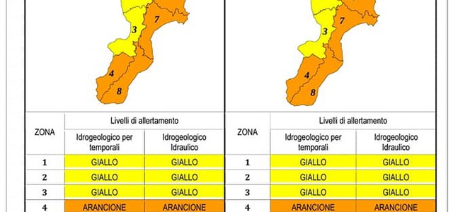 Maltempo, domani allerta arancione sulla Calabria ionica