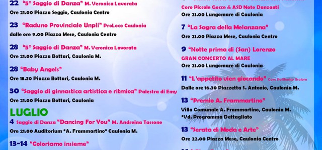 Al via l'estate cauloniese