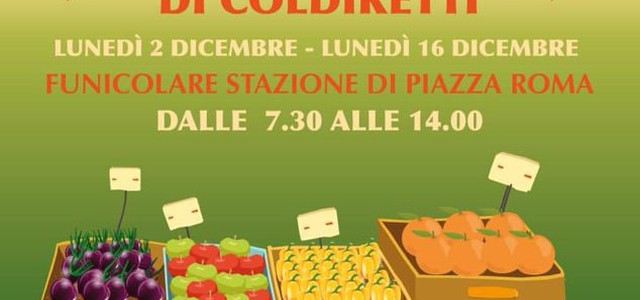 DOMANI IL MERCATO DEI SAPORI DI COLDIRETTI IN FUNICOLARE