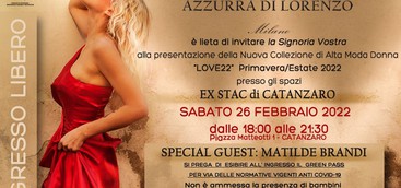 Alta Moda, la stilista Azzurra Di Lorenzo presenta la sua nuova collezione in anteprima sabato 26 febbraio all'ex Stac di Catanzaro