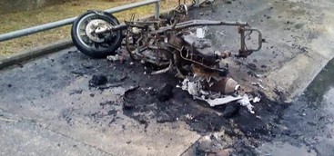 Moto carbonizzata da un fulmine a Catanzaro