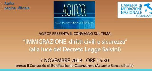 Agifor affronta il tema Immigrazione: diritti civili e sicurezza alla luce del Decreto Salvini