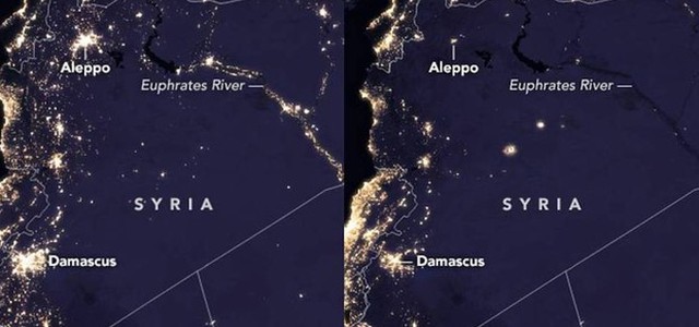 La guerra ha spento le luci in Siria e Iraq