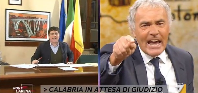 Inchiesta Comune di Catanzaro, duro scontro Giletti-Polimeni a "Non è l'arena"