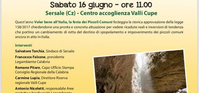 La “Festa dei piccoli comuni” di Legambiente nella Riserva Naturale Regionale Valli Cupe