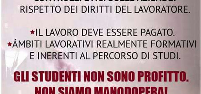 Giovani Comunisti Catanzaro: "Contro l'alternanza Scuola-Lavoro"