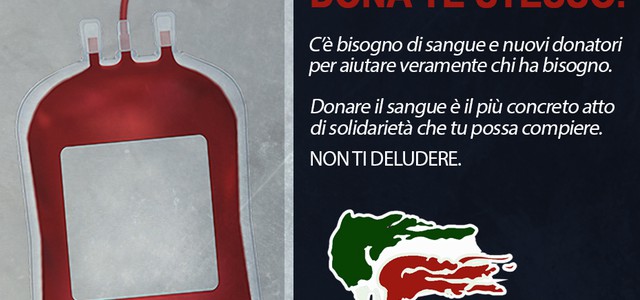 Raccolta sangue organizzata dal circolo Identità Nazionale