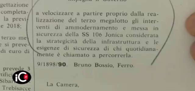 NUOVA S.S.106: L’ONOREVOLE DEL M5S FRANCESCO FORCINITI NON È INFORMATO