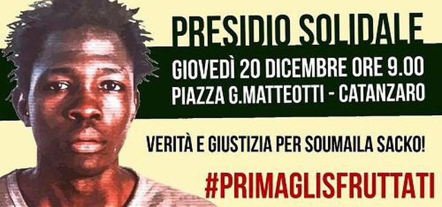 Verità e Giustizia per Soumaila, sit in a Catanzaro