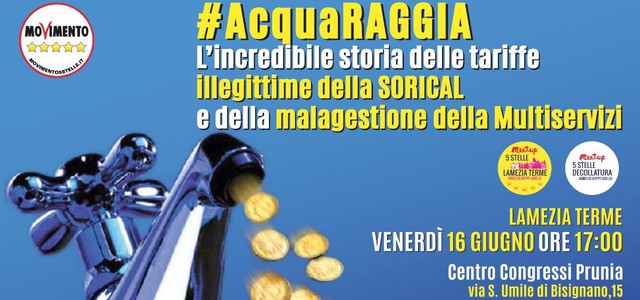 Convegno “#AcquaRaggia, Meetup a confronto sul servizio idrico