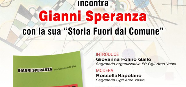 La Funzione Pubblica Cgil Area Vasta di Catanzaro-Crotone-Vibo presenta il libro di Gianni Speranza domani, venerdì 20 maggio alle 16