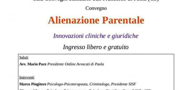 Alienazione genitoriale nell’evento che AMI Calabria terrà a Paola 